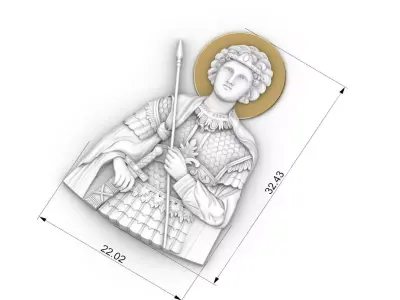 Saint George bas relif 3D cnc model  3D print model
