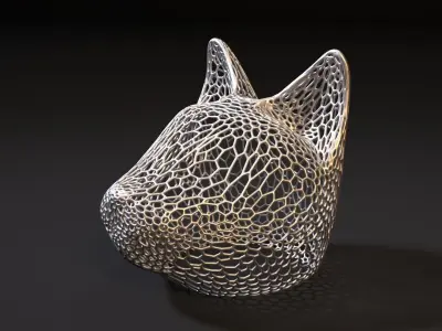 Cat head decor 3D print model