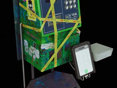 Futuristic Public Phone Free low-poly 3D model