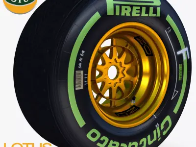 E23 Intermediate front tyre Low-poly 3D model