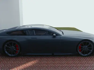 BLENDER EEVEE Brandless Sports GT coupe Low-poly 3D model