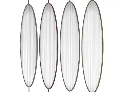 Bowling lane pony wall custom metal oval PBR 3D model