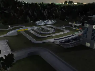 Go Kart race track Low-poly 3D model