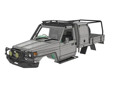 TOYOTA LAND CRUISER LC 75 OFF ROAD RC BODY FOR 1 TO 10 SCALE 3D print model
