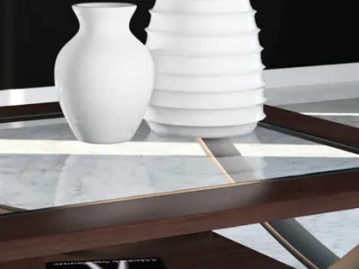 Table coffee with glass top 3D model