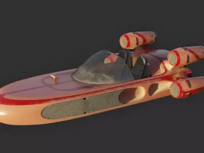 Modified Landspeeder Low-poly 3D model