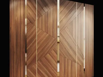 Decorative wall panel and headboard 3D model