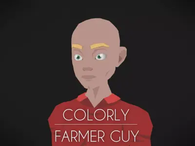 Colorly - Farmer Guy - Game Ready - Rigged - Customizable Low-poly 3D model