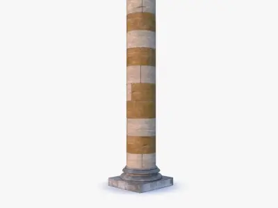 Stone Pillar 0001 Low-poly 3D model