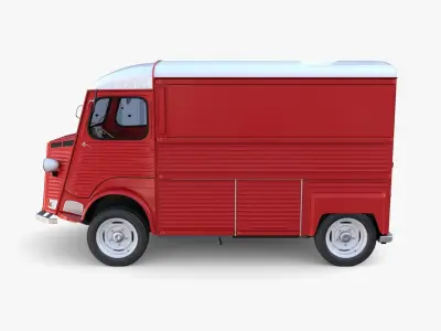 Citroen HY Red with interior 3D model
