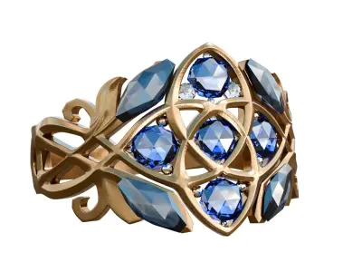 Blue Diamond Ring 3D model