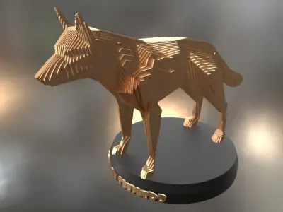 Parametric German Shepherd Dog Low-poly 3D model