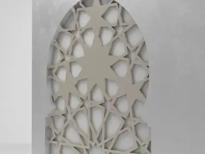 Square Big Door in an Arabic Theme 3D model