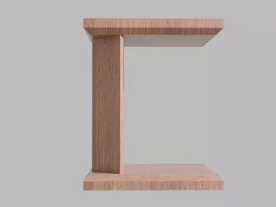Basic Wood Sofa Side Table Free low-poly 3D model
