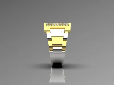  Luxury man Rolex design diamond ring modelror0033 3D print model