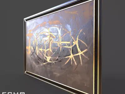 Framed Wall Painting Canvas 3D model