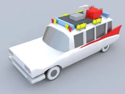 11 pop culture cars Low-poly 3D model