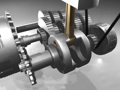 motorcycle engine cutaway model 3D  3D model