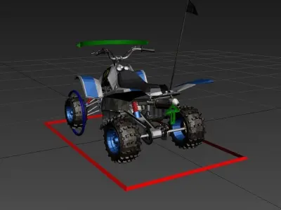 Dirt Bike textured and rigged 3ds Max Low-poly 3D model