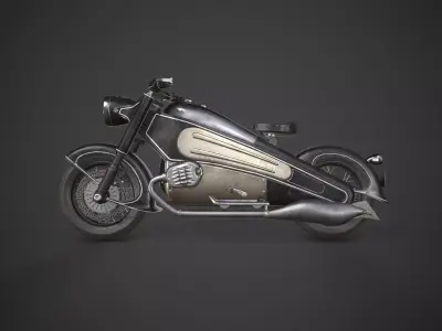 Nostalgia motorcycle Low-poly 3D model