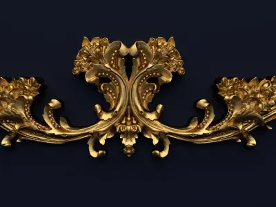 Plaster decorative frame 3D model 08 3D model