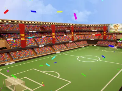 Football Soccer Stadium Game Ready Low-poly 3D model
