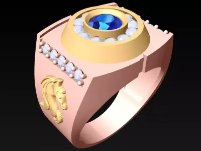 Horse ring - Mens ring - N3295 3D print model