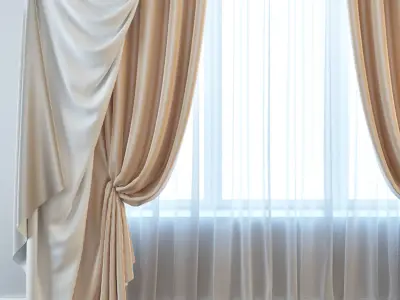 Set 10 Curtains 3D model