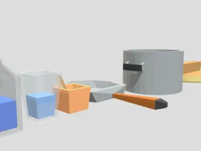 Cook Tools 13 Models Low-poly 3D model