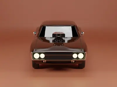1970 dodge charger Low-poly 3D model