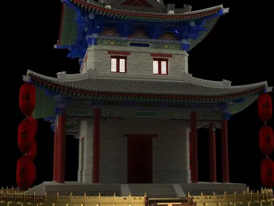Chinese ancient house 3D model 43