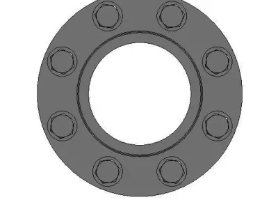 Flange Double  W Bolts W Stub serrated -  Size - 25mm-250mm 3D print model