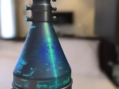 Futuristic Energy Flask Low-poly 3D model