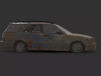 Abandoned Car - Suzuki Baleno Kombi Low-poly 3D model
