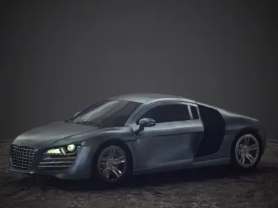 Audi R8 Car 2007-2009 Low-poly 3D model Low-poly 3D model