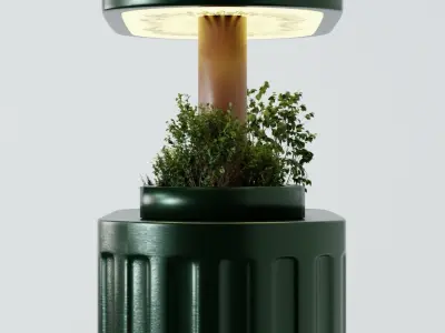 Verdea night lamp with planter 3D model