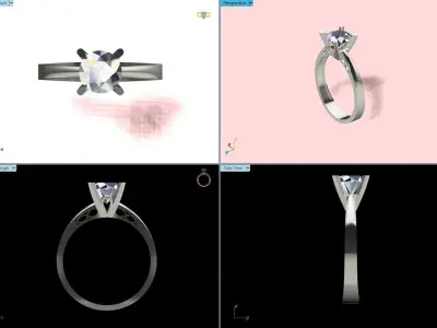 Solitaire Ring Diamond Series  3D print model