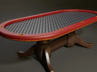Poker table Low-poly 3D model