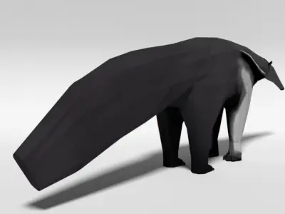 Low Poly Cartoon Giant Anteater Low-poly 3D model