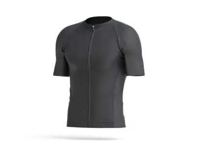 Black Men Cycling Jersey - bicycle zipper sport t-shirt 3D model