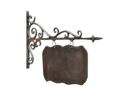 Signboard cast iron Low-poly 3D model