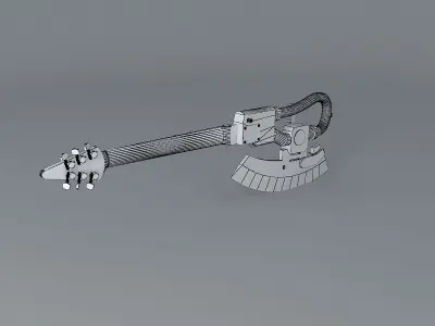Futuristic Axe guitar Free 3D model