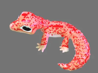 Cute Smiling Gecko 3D model