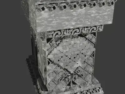 medieval ornamental  stone archway 3d model Low-poly 3D model