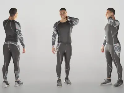 Handsome young man in sportswear 329 Low-poly 3D model