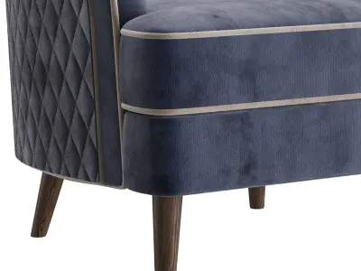 FH-7272 Boston Arm Chairs Pair 3D model