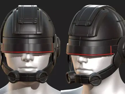 Helmet scifi fantasy futuristic military  Low-poly 3D model purchase