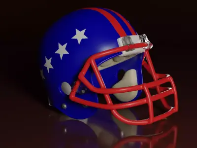 Protective American Football Helmet Low-poly 3D model