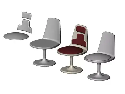 Miniature round plastic chair mockup prop  3D print model