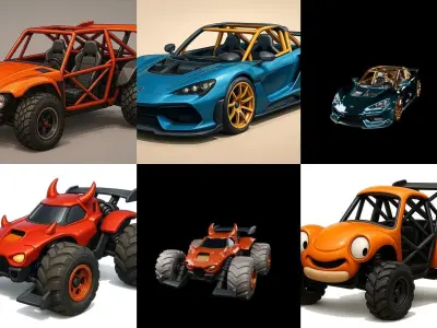 Gt one Car bundle 1 pack 100 glb 3D model